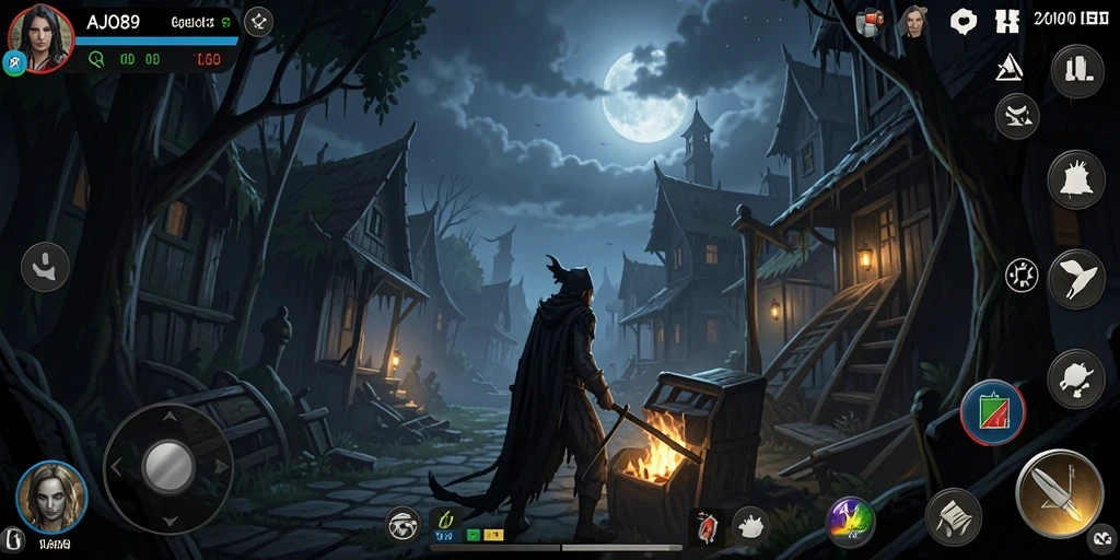 Gameplay menegangkan di AJO89 saat menjelajahi kegelapan.