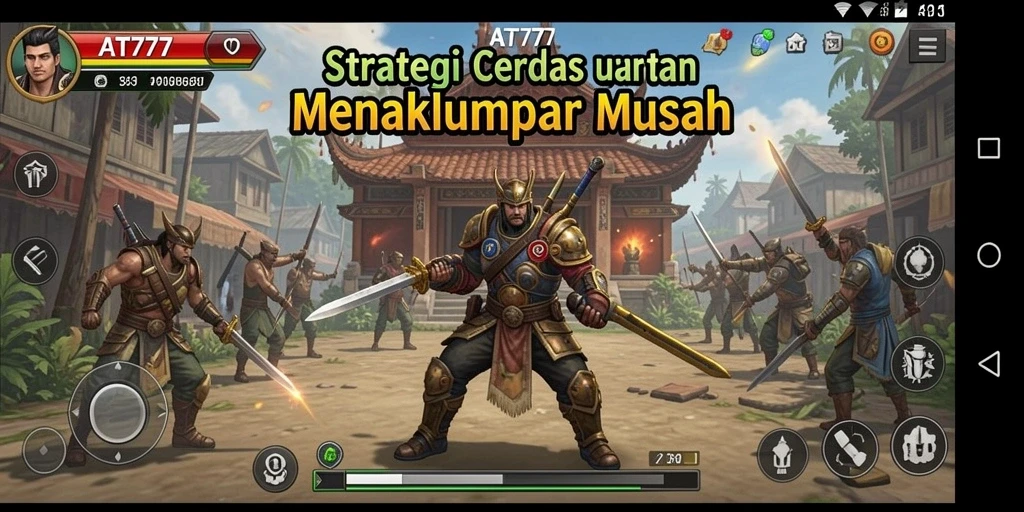 Screenshot AT777 menampilkan mode permainan strategi yang intens.