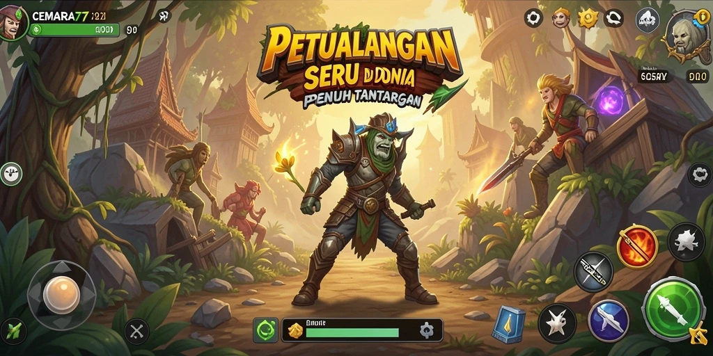 Tangkapan layar gameplay CEMARA77 dengan aksi petualangan yang mendebarkan.