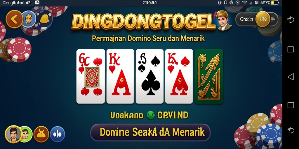 Screenshot dari gameplay DINGDONGTOGEL yang menampilkan keseruan bermain Domino.