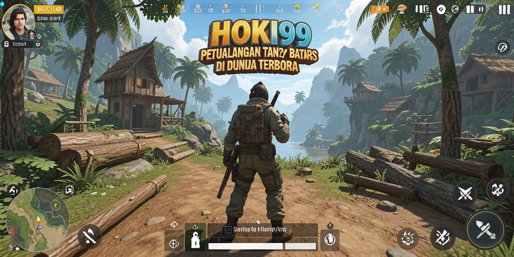 Screenshot gameplay HOKI99 menampilkan eksplorasi dunia terbuka yang luas.