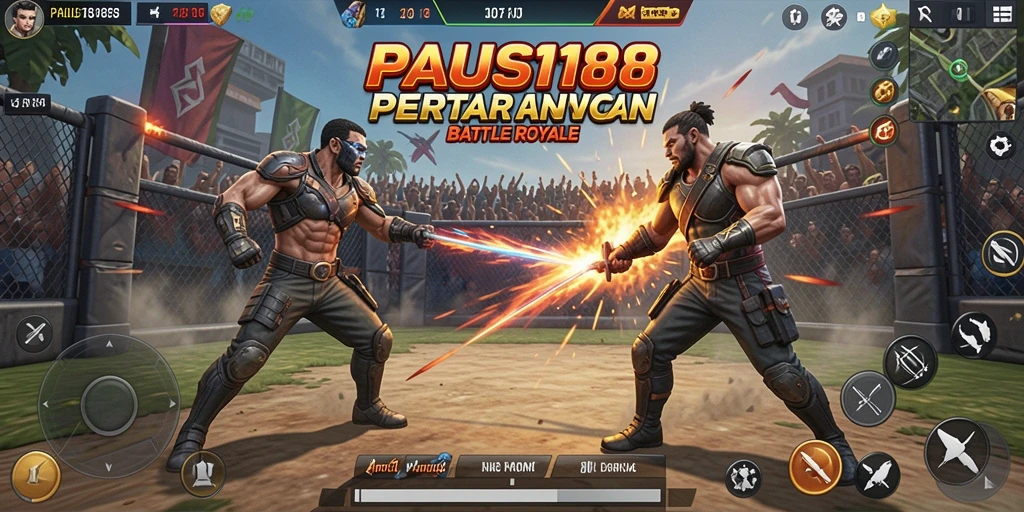 Screenshot PAUS188 menampilkan gameplay Battle Royale yang memukau dan dramatis.