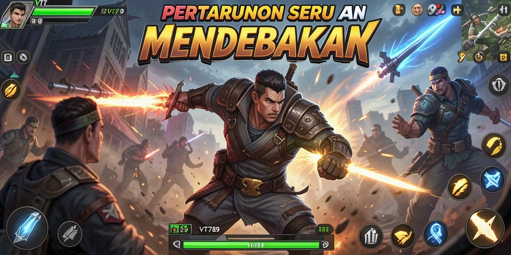 Tangkapan layar menampilkan aksi bertarung yang mendebarkan di VT789.